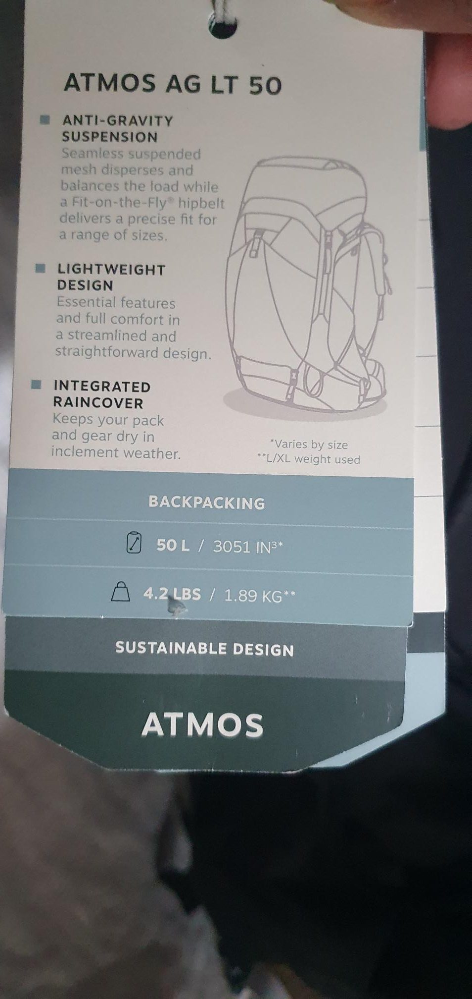 Brand New with Tags Osprey Atmos 53L In Black